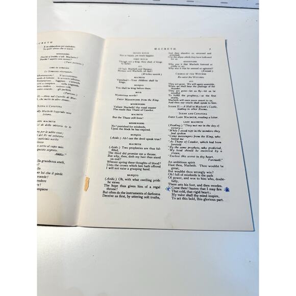 Vintage 1958 Grand Opera Libretti-Giuseppe Verdi Macbeth Program - Picture 3 of 3